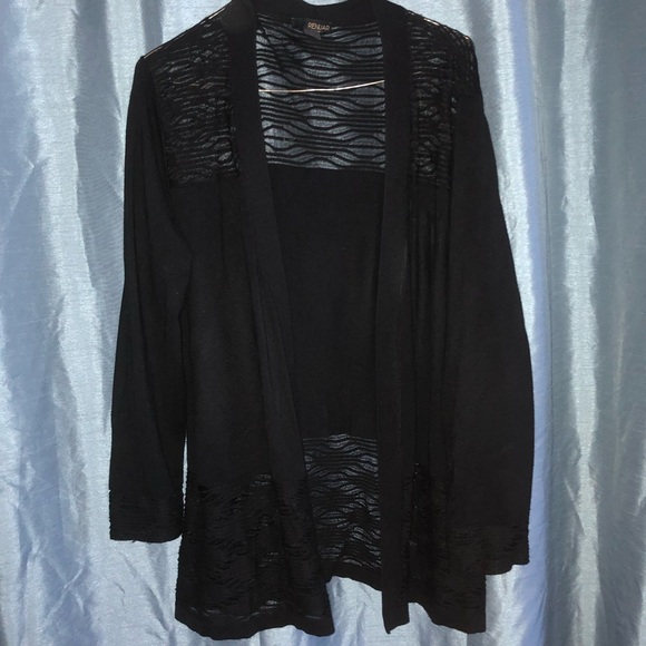 Renuar XL Black Textured Cardigan , classy cardigan to dress up any outfit - Picture 7 of 8